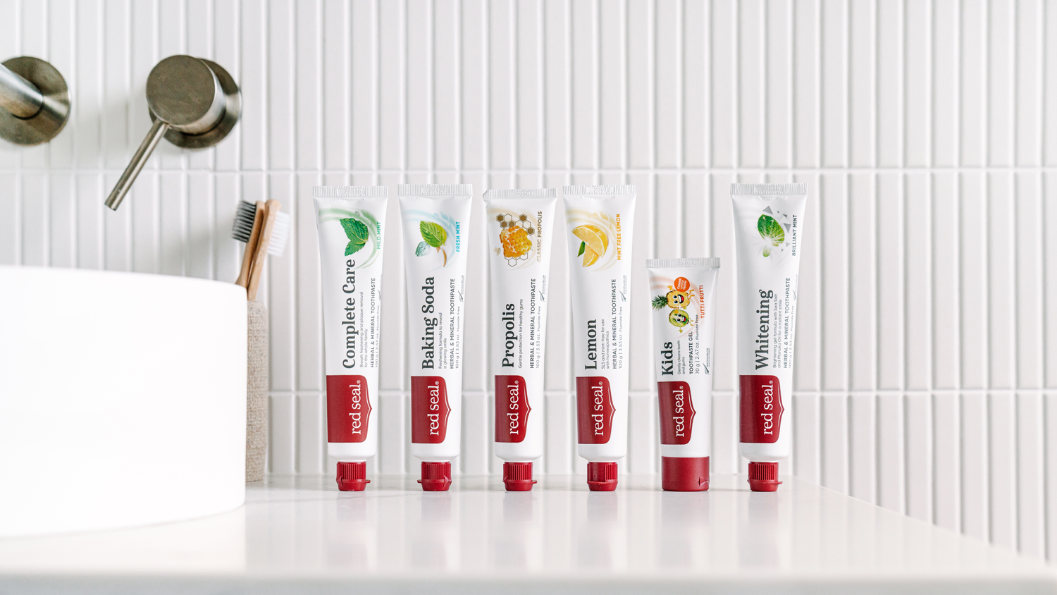 Red Seal herbal toothpaste new range NZ hero image
