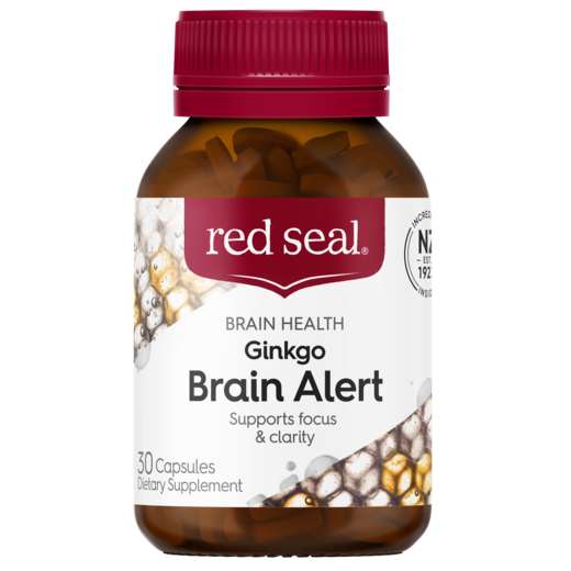 Red Seal Ginkgo Brain Alert 30S Front Bottle 520X520