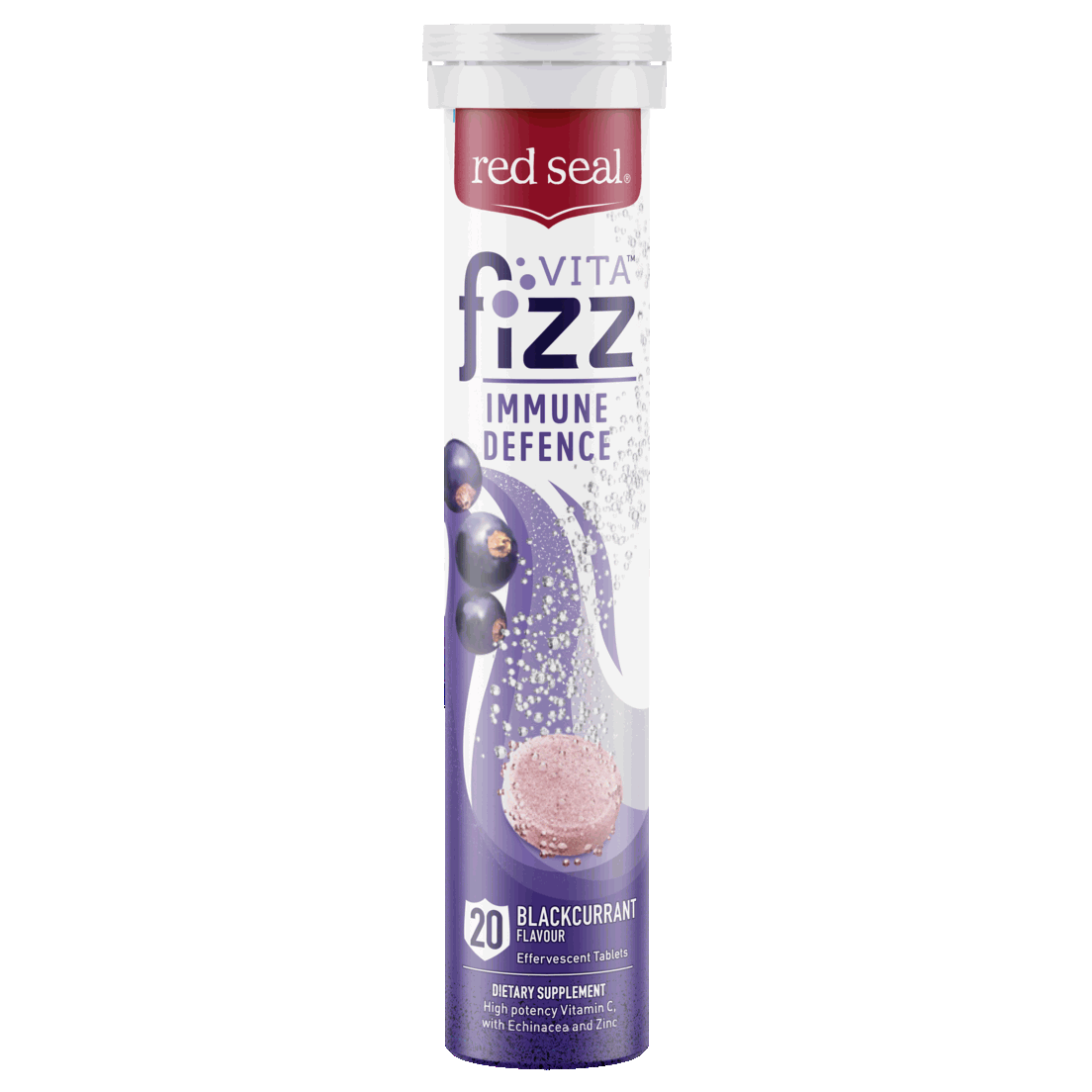 Red Seal Vitafizz Immune Defence Blackcurrant Tube Front (1)