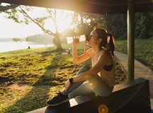 Woman Keeping Herself Hydrated